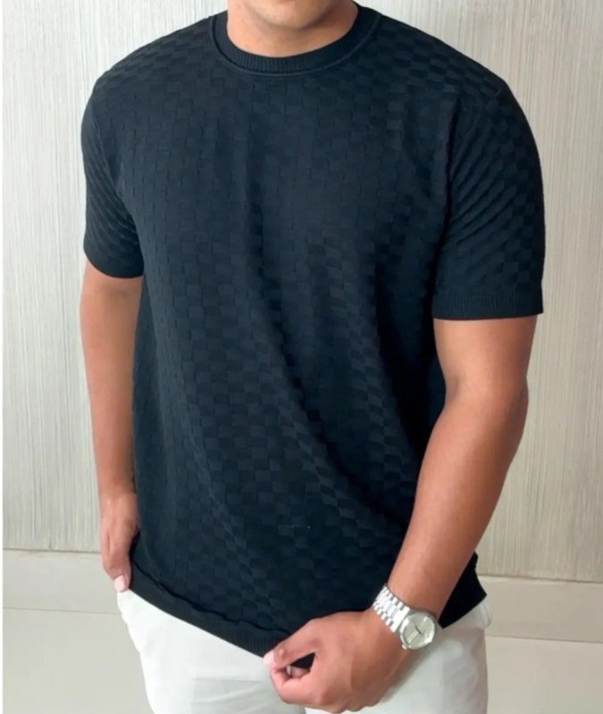 Camiseta Xadrez Tricô + Frete Grátis
