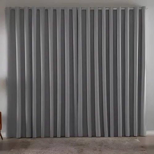 Cortina Blackout Em Tecido 3,00x2,80 Corta Luz Cor Cinza