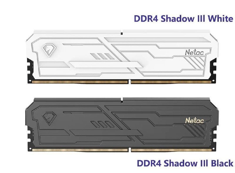 Memória Ram Netac Shadow III DDR4 2x8GB 3200Mhz (PRETA ou BRANCA)