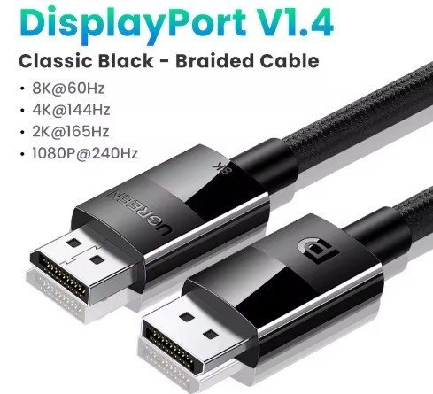 Cabo DisplayPort Ugreen 1.5 metros 8K/60hz