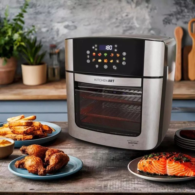 Air Fryer Kitchen Art 16L 4 em 1 com Espeto Rotisserie Revestimento Redstone KAF16A
