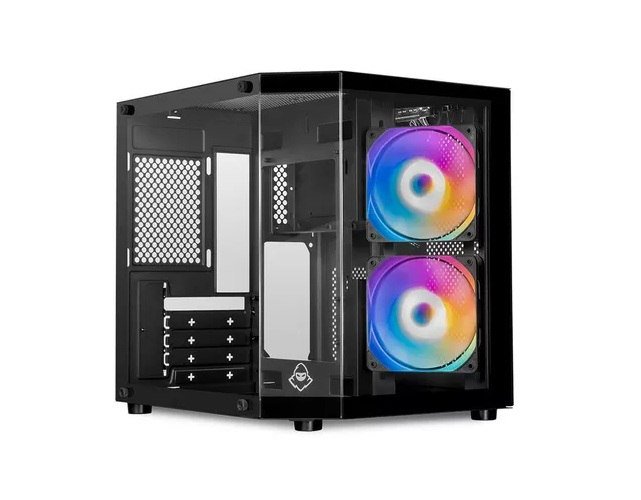 Gabinete Gamer Aquário Mancer CV700M, Mini-Tower Lateral de Vidro Com 2 Fans Preto