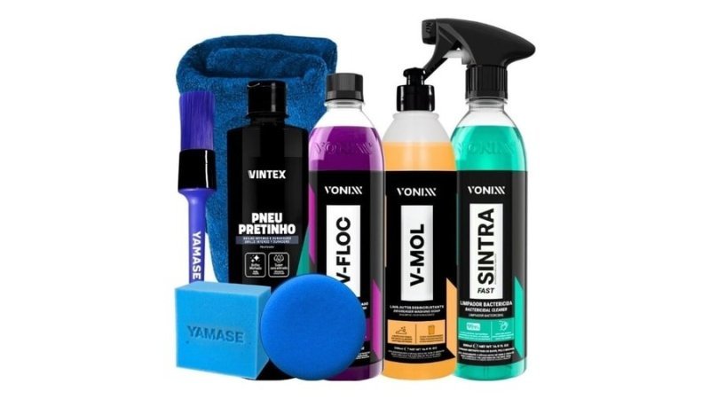 Kit Vonixx Shampoo V-Floc V-Mol Limpador Sintra Fast Pretinho Vintex