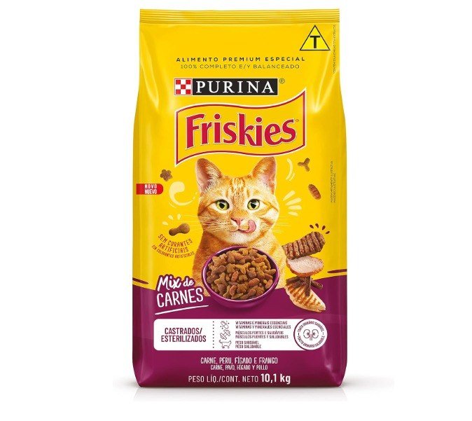 Purina Friskies Ração Gatos Castrados Friskies Mix De Carne 10 1Kg + Frete Grátis