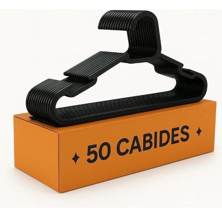 Kit 50 Cabide Adulto Preto Reforçado Organizador Combate + Frete Grátis