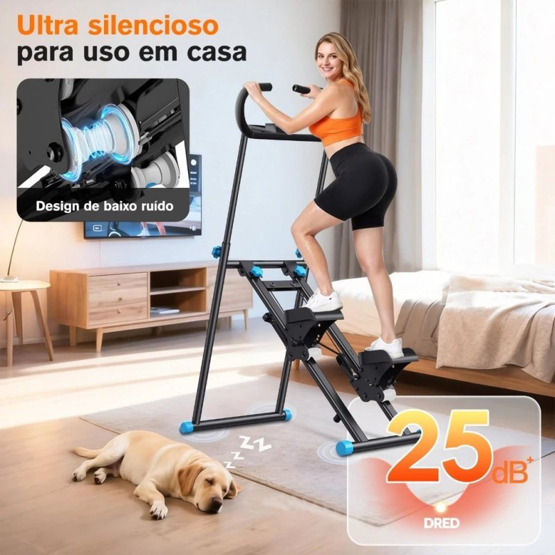 Simulador De Caminhada Aparelho De Ginástica Dobrável 120kg C/ Visor LCD Treino Em Casa