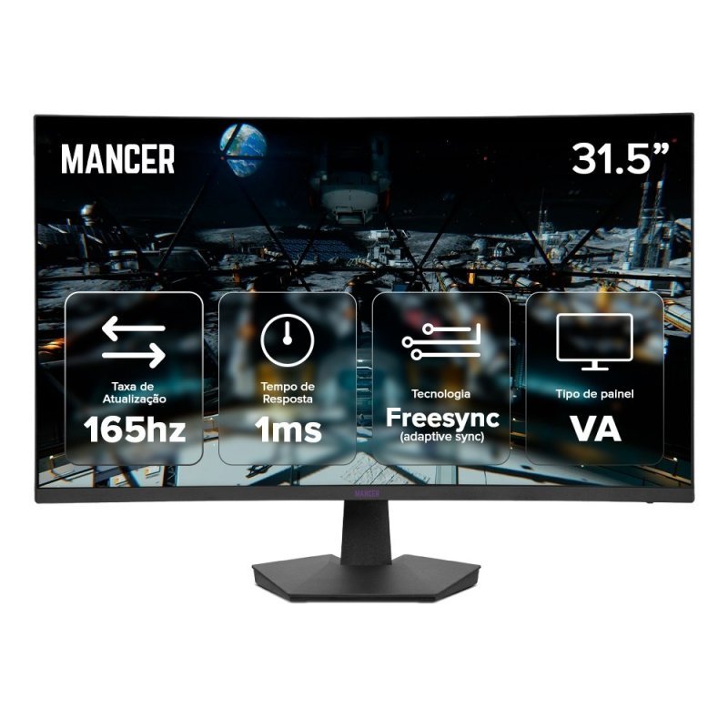 Monitor Gamer Mancer Valak UZ3, 31.5 Pol, VA, Curvo, FHD, 1ms, 165Hz
