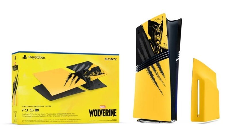 Tampas do console PlayStation 5 Pro Edição Limitada de Marvel's Wolverine – Amarelo