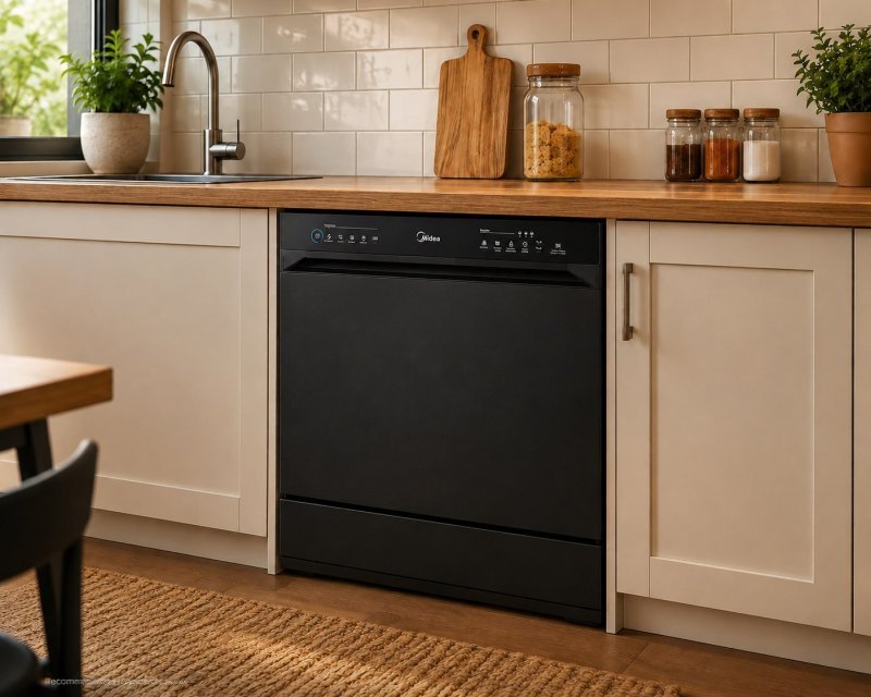 Lava Louças 8 Serviços Preta Touch Plus Midea 110v