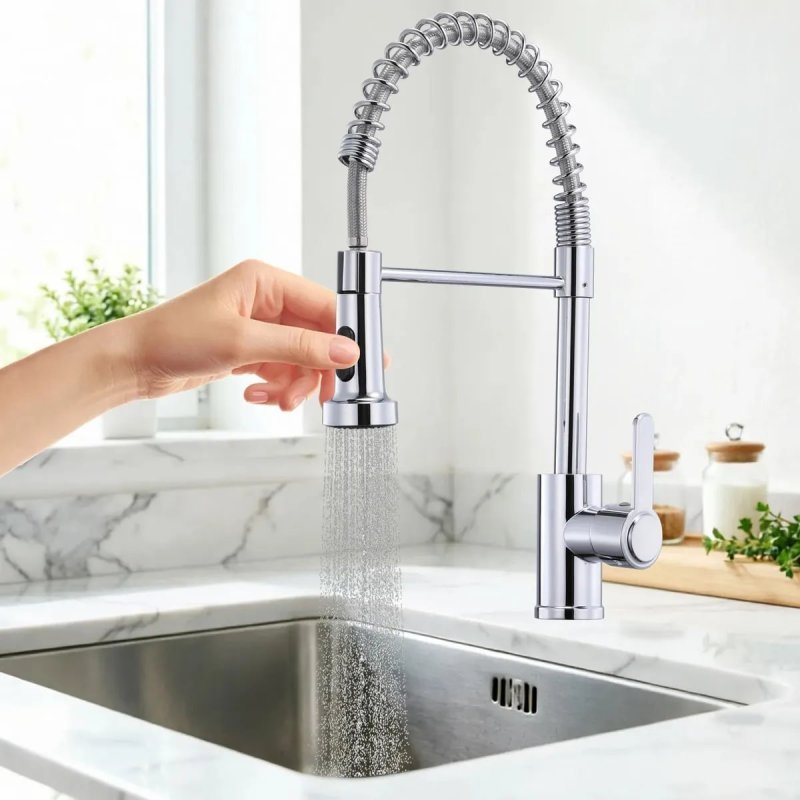 Torneira Aço Inoxidável Hongyu Luxo Flexível – Prateado Brilhante