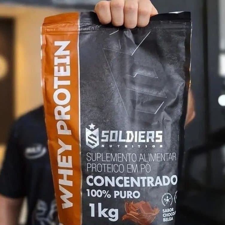 Whey Protein Concentrado 1kg Sabor Chocolate Belga Soldiers Nutrition