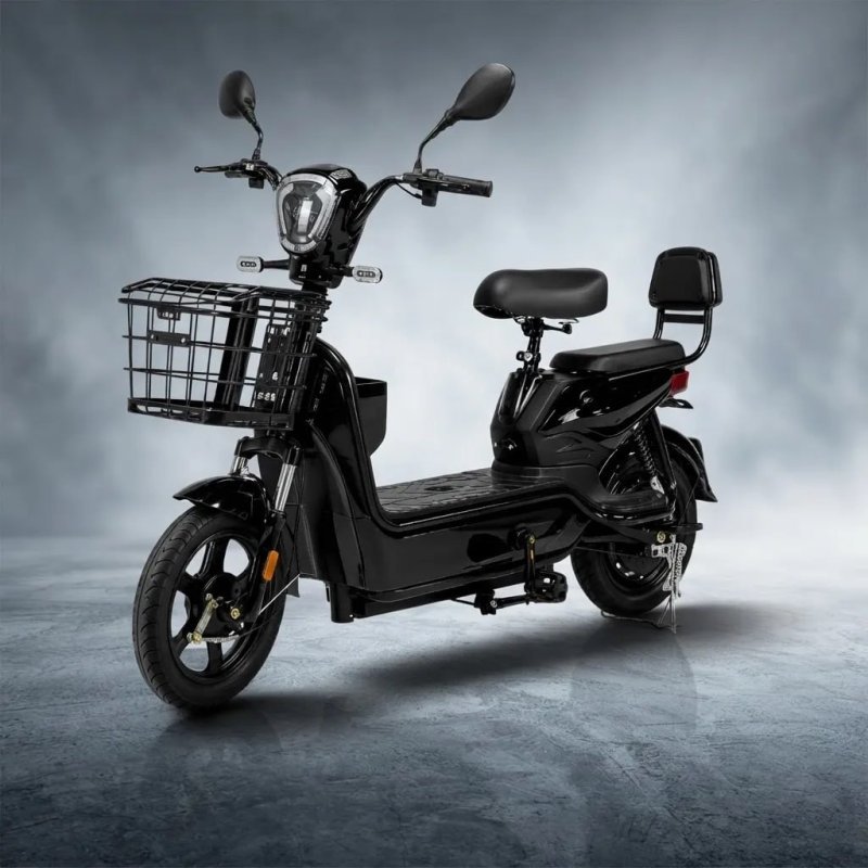 Bicicleta Elétrica 500W - Sem CNH - Cesto 2 Pessoas - Preto