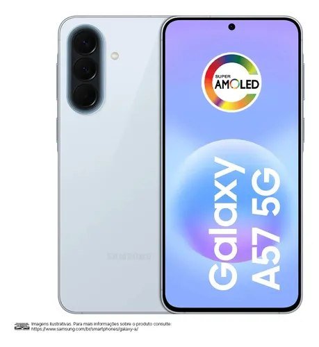 Celular Samsung Galaxy A57 5G 128GB, 8GB RAM, Recursos AI Azul Claro