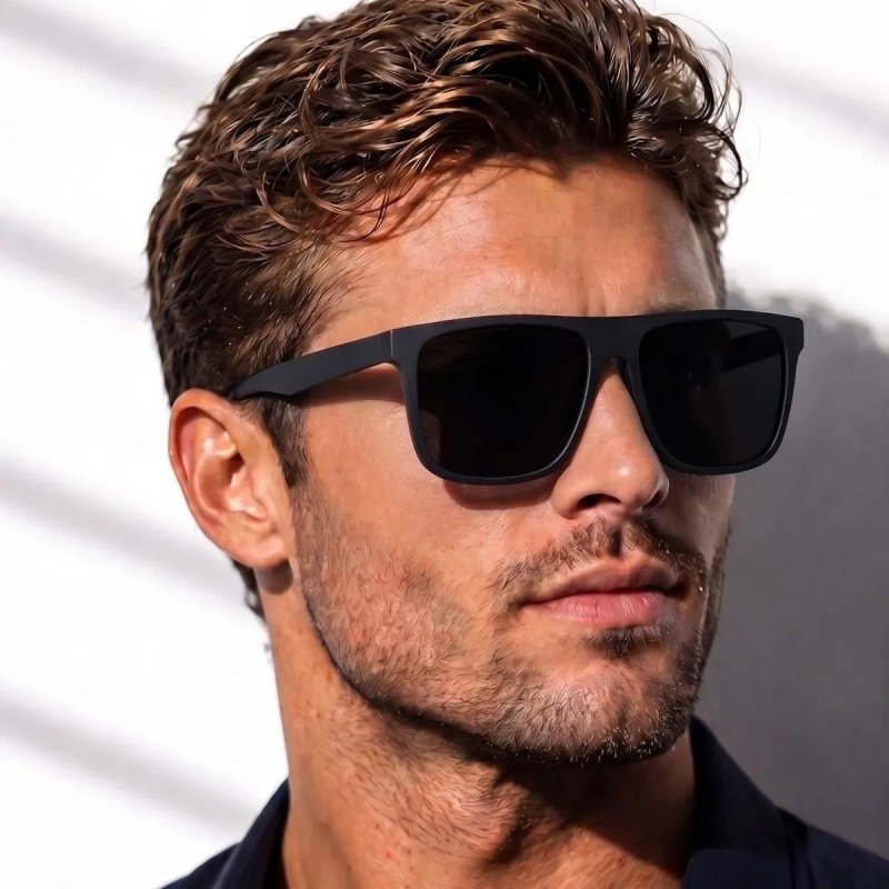 Óculos De Sol Masculino Quadrado + Case Com Proteção UV400