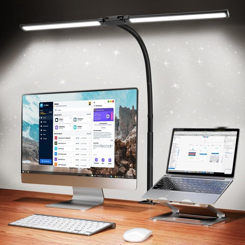 Luminária de Mesa LED QBuen com 5 Cores e 10 Níveis de Brilho