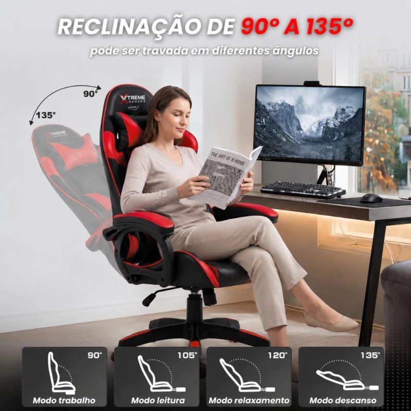 Cadeira Gamer Xtreme Maximum Conforto Ergonômico e Design Premium para Gamers de Alta Performance