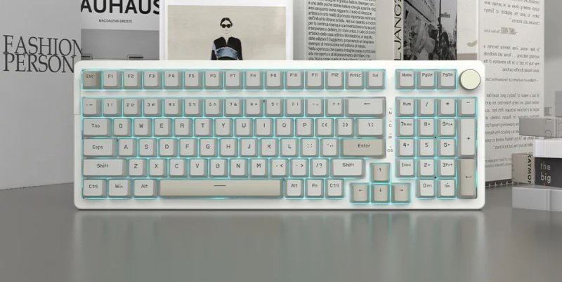 Teclado Mecânico Ajazz Ak992 Ice Blue Backlit Retrô