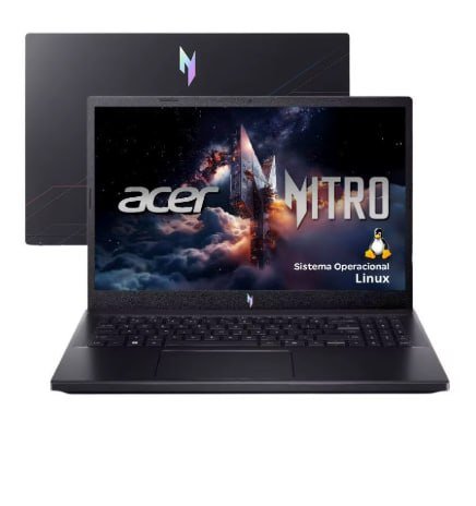 Gaming Laptop Acer Nitro V15 Intel Core i5 512GB SSD 16GB RAM 15.6” Full HD 165Hz IPS NVIDIA RTX 4050 6GB Linux ANV15-52-52XM