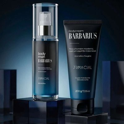 Kit Body Splash Barbarius + Hidratante Desodorante Masculino