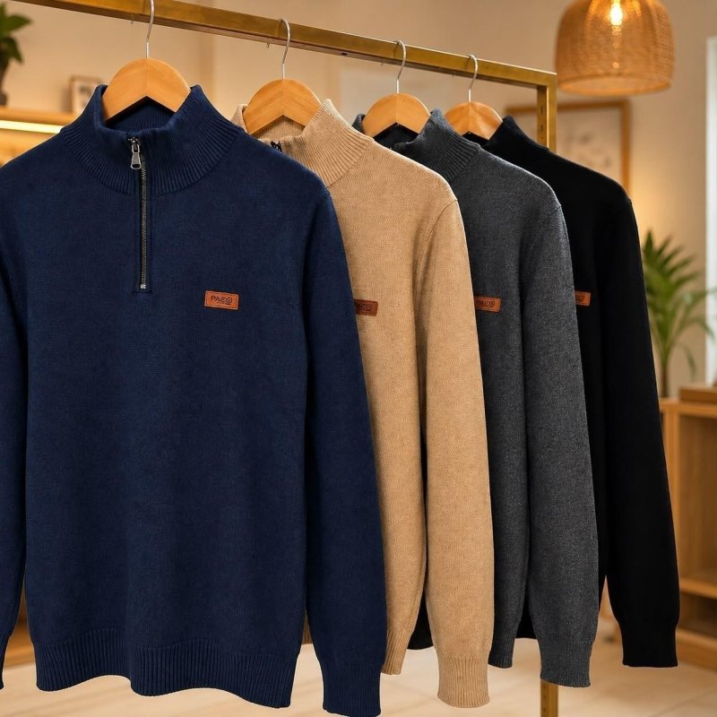 Suéter Masculino Zíper Gola Alta Red Nose Básico Inverno