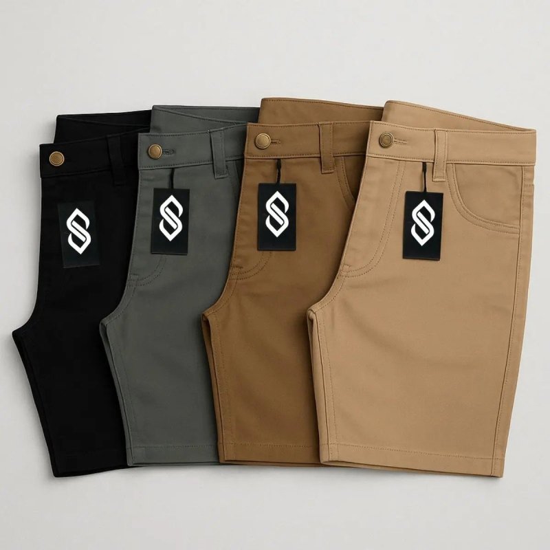 Kit 4 Bermudas Masculina De Sarja Brim 36 Ao 46 - Evolution
