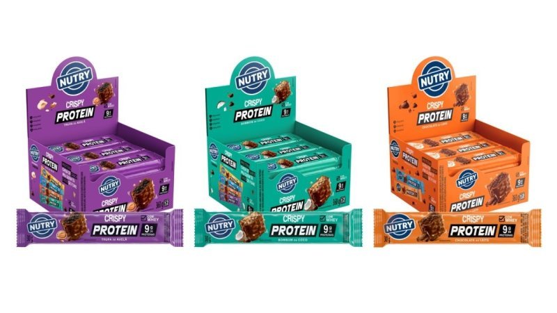 Nutry Barra de Proteínas Crispy Trufa de Avelã 30g - Display + Frete Grátis