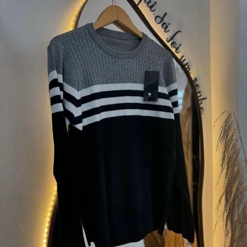 Suéter Blusa De Tricot Listrado