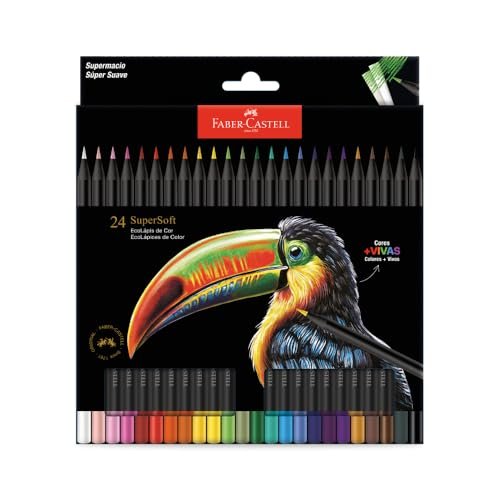 Faber-Castell Lápis De Cor Supersoft com 24 Cores