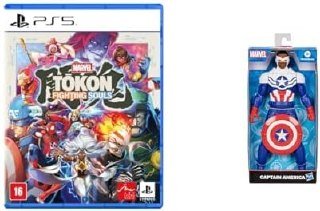 Marvel Tokon: Fighting Souls PS5 + Boneco Capitão América Mighty Hero Series + Frete Grátis