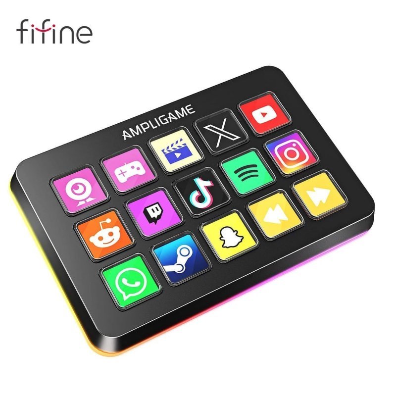 Streamdeck Fifine D6, 15 teclas macro Lcd