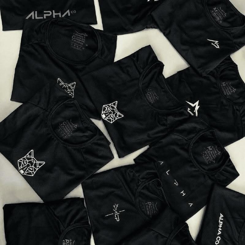 Kit 5 Camisetas Dry All Black Alpha