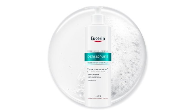 Gel de Limpeza Facial AntiAcne DermoPure Clinical Eucerin 400ml