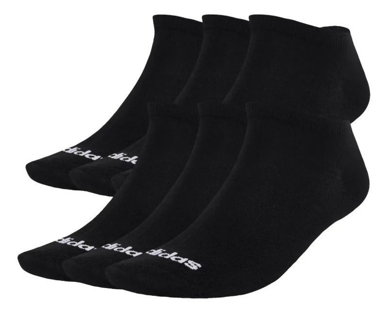 6 Pares De Meias Finas Linear Ballerina adidas Preto Lisa