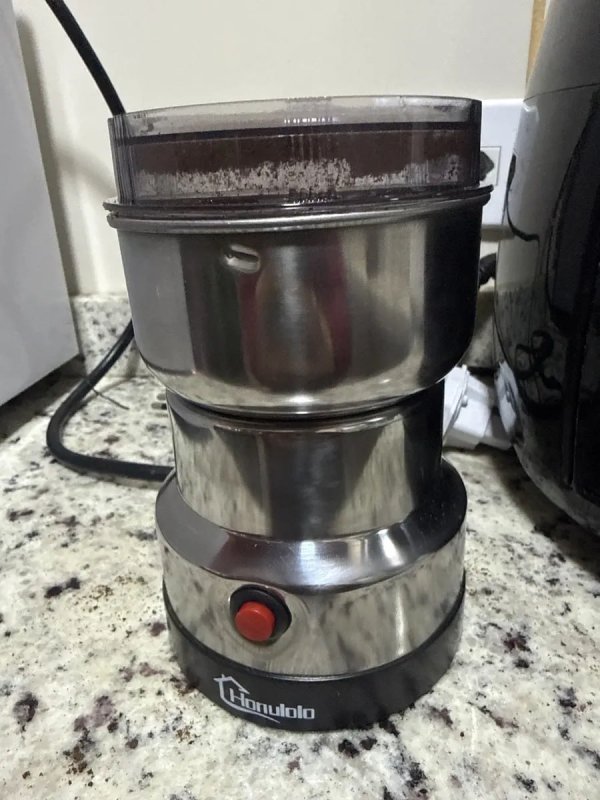 Moedor de Café Elétrico Multifuncional Inox para Grãos e Temperos