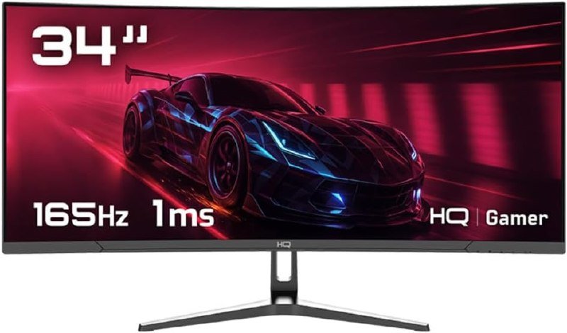 Monitor Gamer HQ 34" Curvo UltraWide QHD 165Hz 1ms