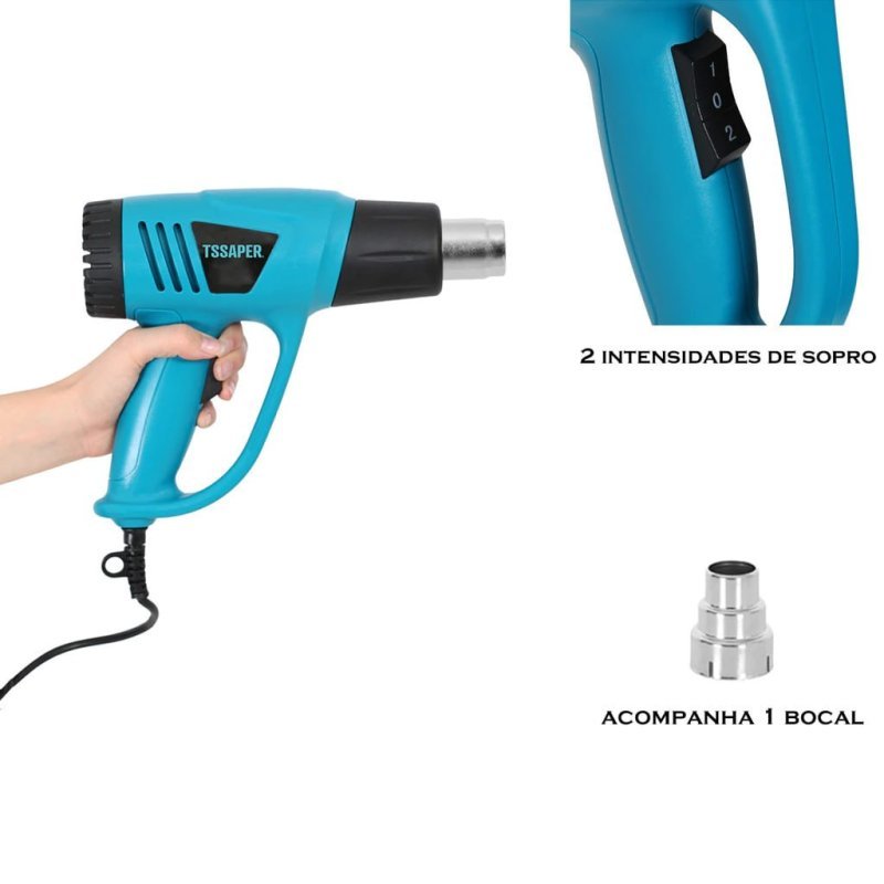 Soprador Térmico Pistola 2000w Ar Quente 2 Velocidades modelo TST Tssaper