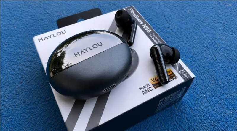 HAYLOU Flowbuds N55: Fone de Ouvido sem Fio com Bluetooth 6.0, ANC de 54 dB, Áudio Hi-Res/LDAC e Até 40 Horas de Bateria