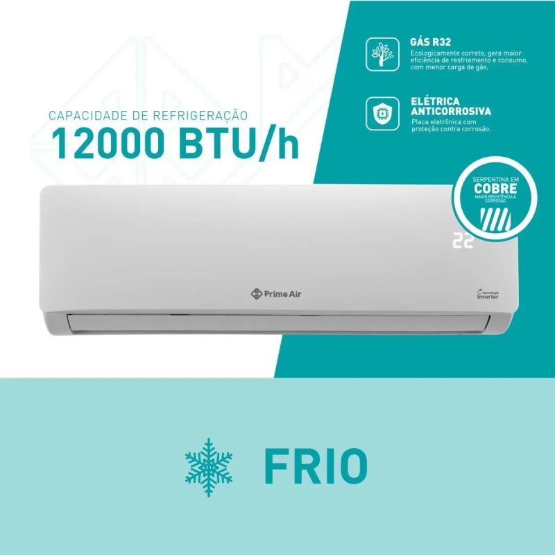 Ar-Condicionado Split Inverter Prime Air 12.000 BTUs