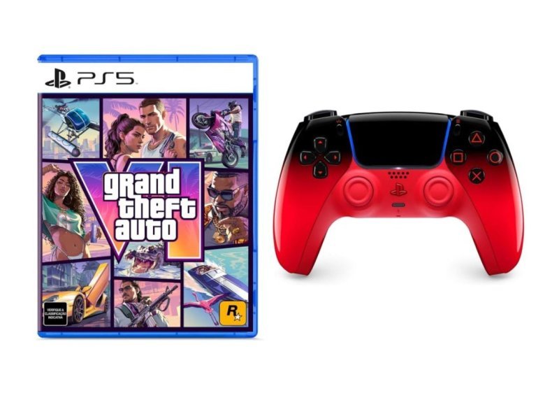 Bundle GTA VI PlayStation 5 + Controle sem fio PlayStation DualSense Techno Red