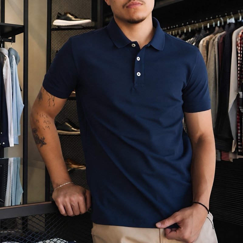 Camisa Polo Reserva Essence Básica Marinho Liso (P ao GG)