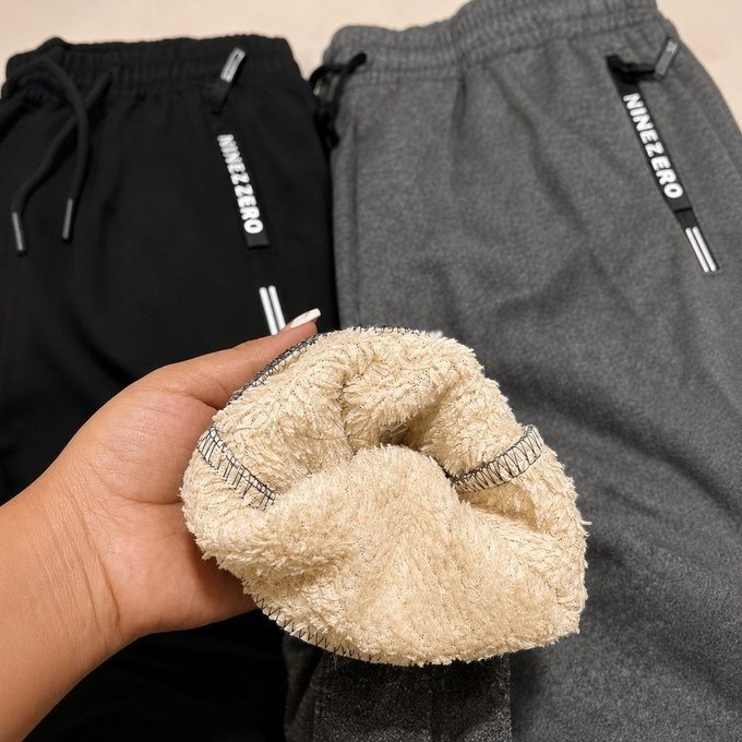 Calça Moletom de Lã Grossa (2 cores)