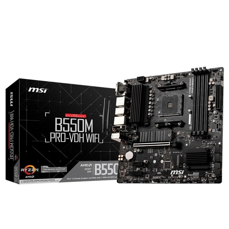Placa Mãe MSI B550M - A Pro VDH AMD Ryzen AM4 / DDR4 / MATX HDMI / DVI - WIFI
