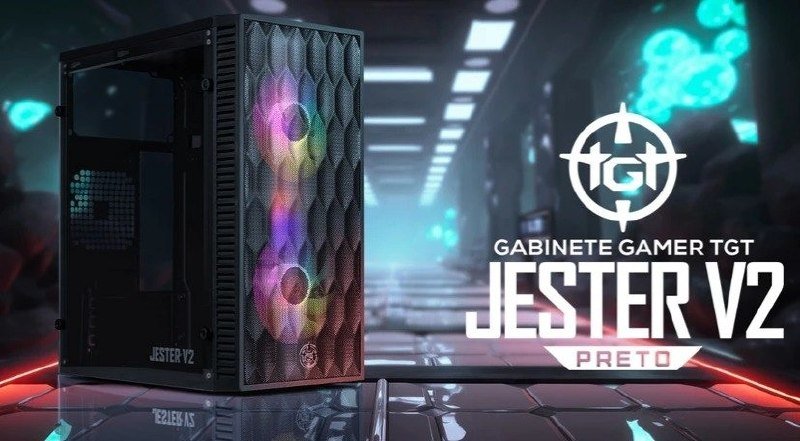 Gabinete Gamer Tgt Jester V2 Rainbow Mini-Tower, Com 2 Fans