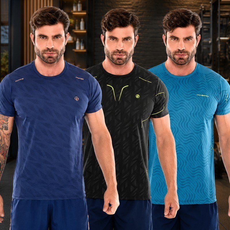Kit 3 Camisetas Dry Fit Treino Masculino Fitness Academia (P ao GG)