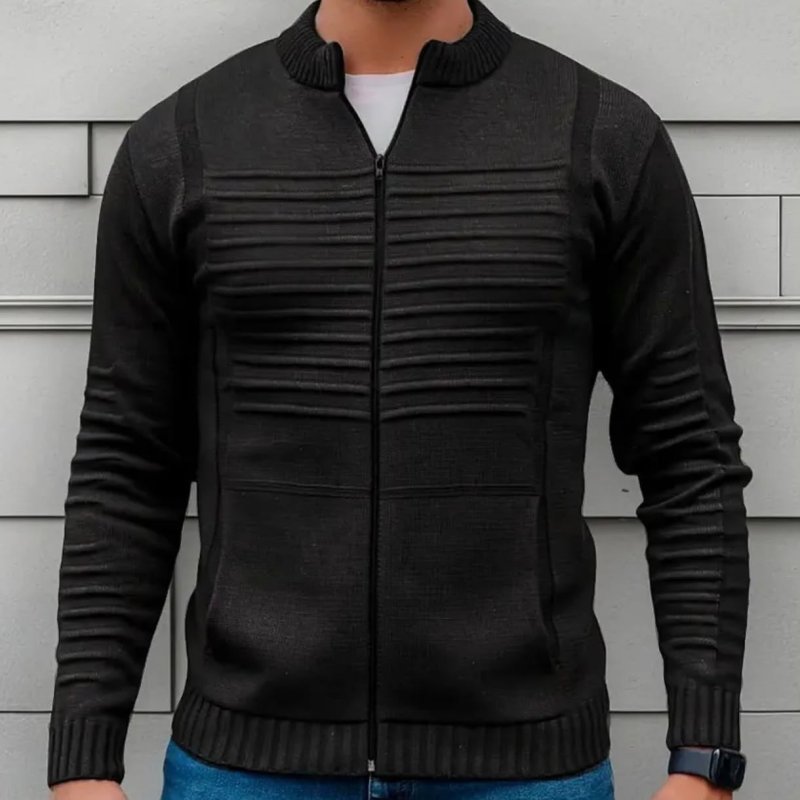 Jaqueta Masculina Blusa De Frio Malha Grossa Ziper E Bolso (P ao GG)