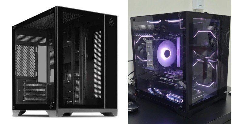 Gabinete Gamer Aquário Mancer CV100, Mid-Tower, Lateral De Vidro, Preto