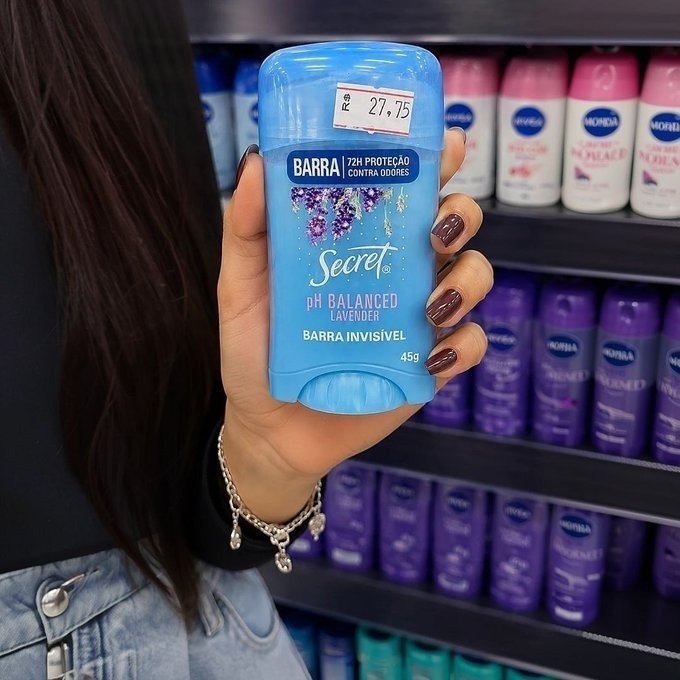 Secret Desodorante Antitranspirante em Barra Invisível Lavanda 45g