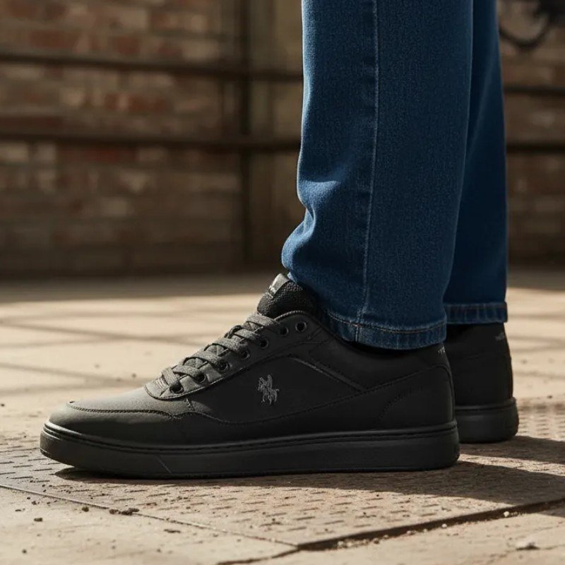 Tênis Casual Street Polo Wear Preto Urban (39 a 43)