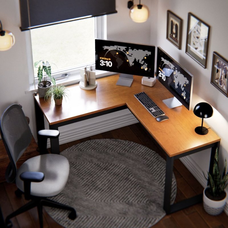 Escrivaninha De Escritório Home Office Berlim Em L Mesa Estilo Industrial Para Computador Notebook E PC MDF Resistente
