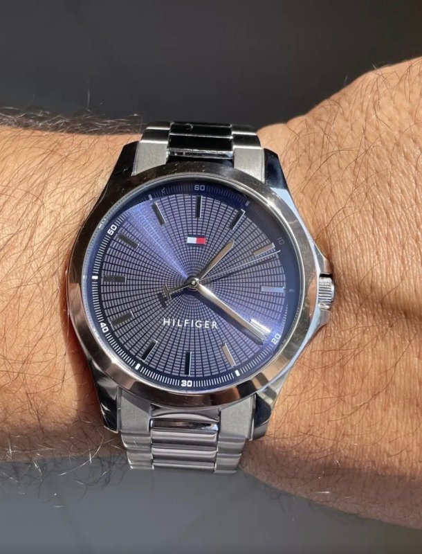 Relógio Tommy Hilfiger Masculino Aço Prateado 1710673 Prateado Azul